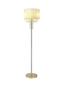 Freida French Gold-Ivory Cream Crystal Floor Lamps Diyas Shaded Floor Lamps Freida French Gold-Ivory Cream Crystal Floor Lamps Diyas Shaded Floor Lamps